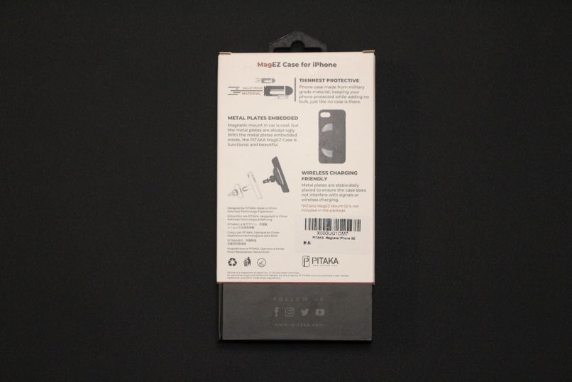 iPhone SE2(2020)用のPITAKA MagEZ Caseの外箱裏