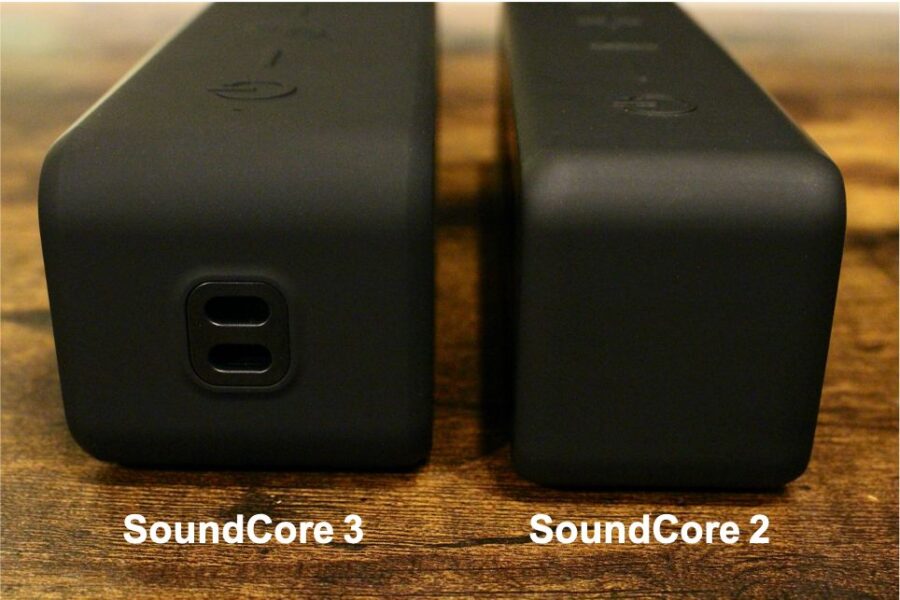 Anker SoundCore 3 VS Soundcore 2の外観比較左側