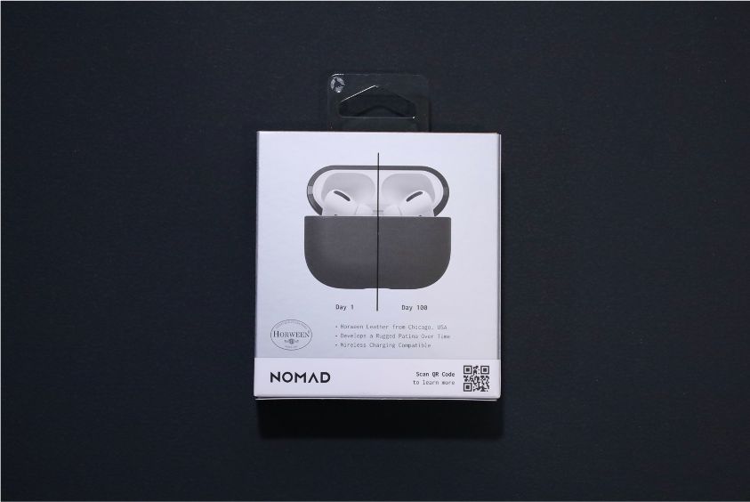 AirPods ProレザーケースのNOMAD Rugged Caseの外箱背面