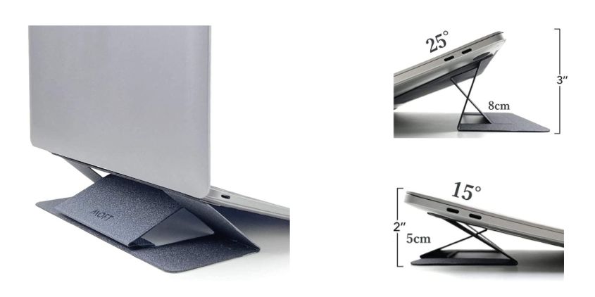 MacBook Air:Pro おすすめ『折りたたみ貼り付けコンパクトスタンド』1位MOFT2段階調整